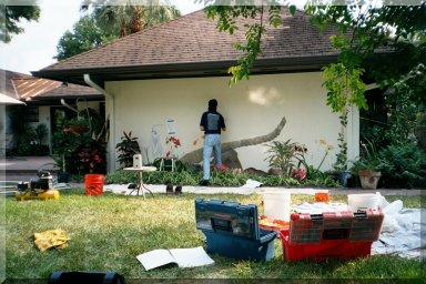In The Backyard, trompe l'oeil mural