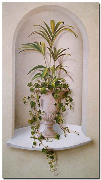 trompe l'oeil niche mural with urn