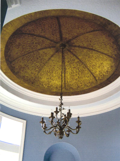 Venetian Plaster through lace on a Dome